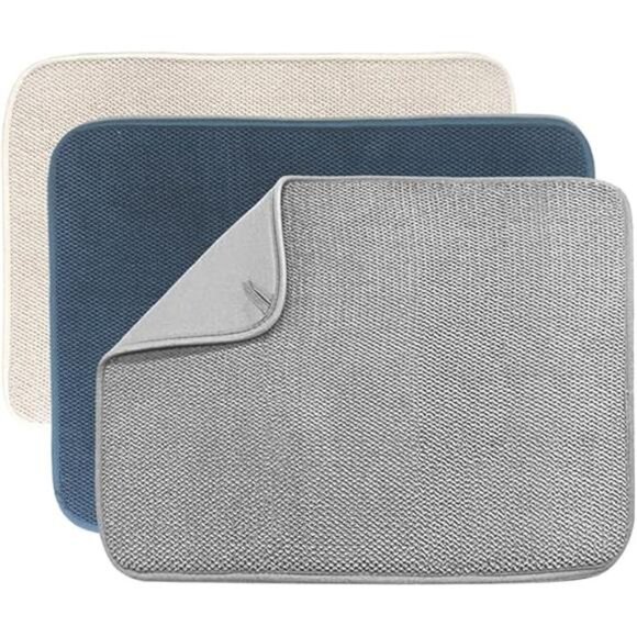 3 Pack Dish Drying Mat,Absorbent Microfiber Dishes Drainer Mats - Picture 7 of 7